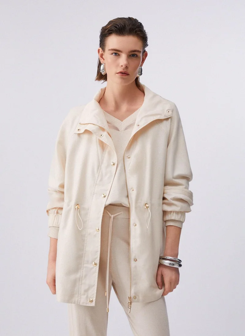 ليو جو Windproof jacket with drawstring